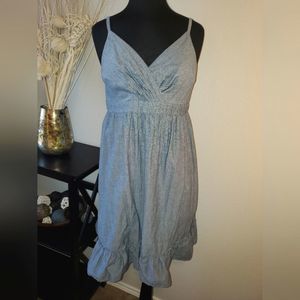 🌼 Denim Dreams: Faded Glory Ruffle Bottom Midi Sundress - Size 14 🌼